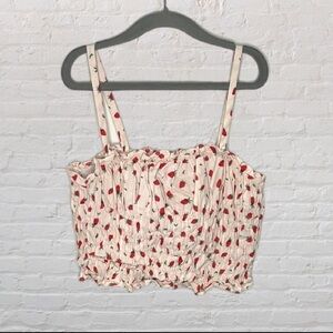 Zara Ruched Strawberry Crop Top